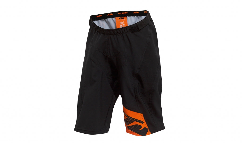 FACTORY ENDURO YOUTH SHORTS BLACK/ORANGE/RED SIZE 152 + 164