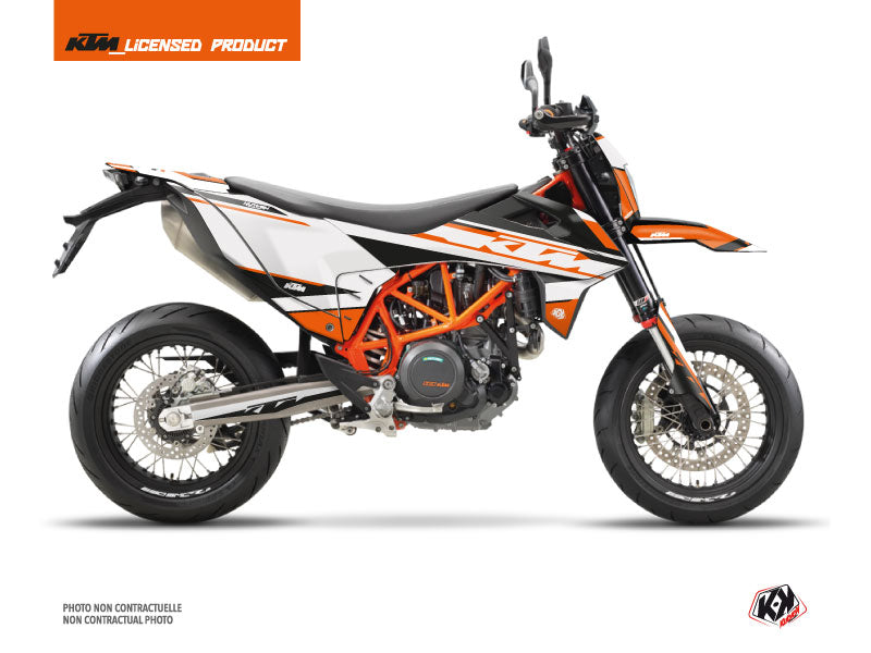 KTM 690 SMC R Street Bike Breakout Graphic Kit Orange White