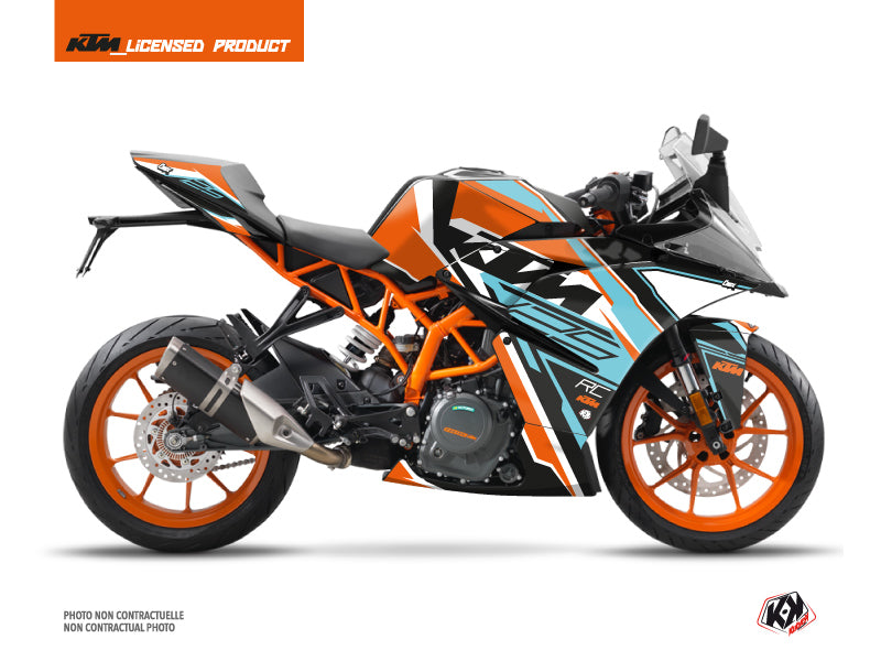 KTM 125 RC Street Bike Crux Graphic Kit Orange Blue