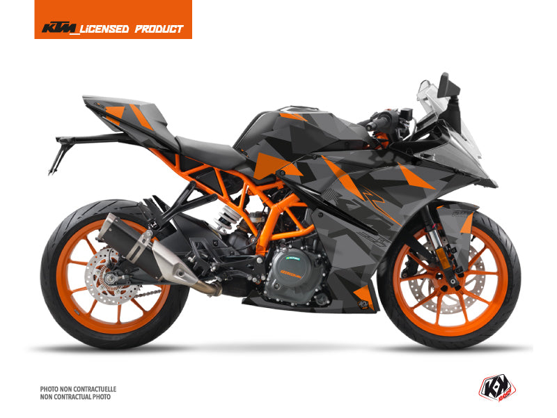 KTM 390 RC Street Bike Delta Graphic Kit Black Orange