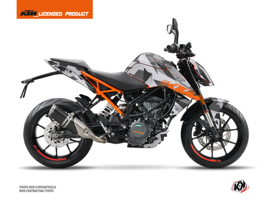 KTM Duke 125 Street Bike Delta Graphic Kit Grey Orange