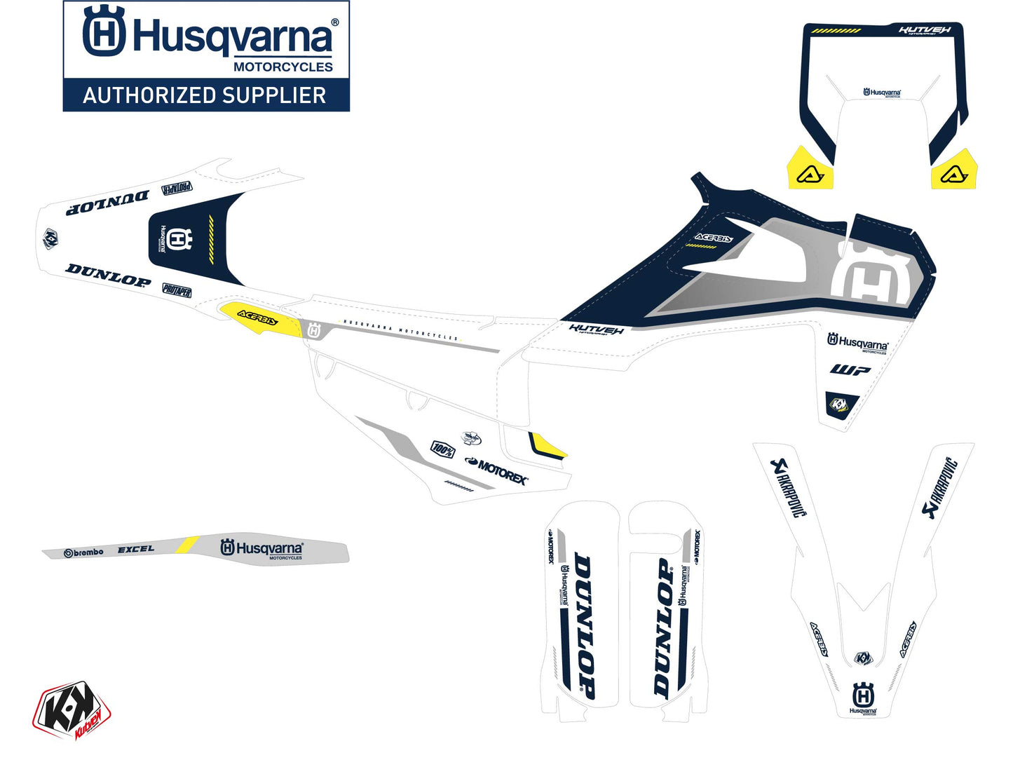 Husqvarna 300 TE Dirt Bike D-SKT Graphic Kit Blue