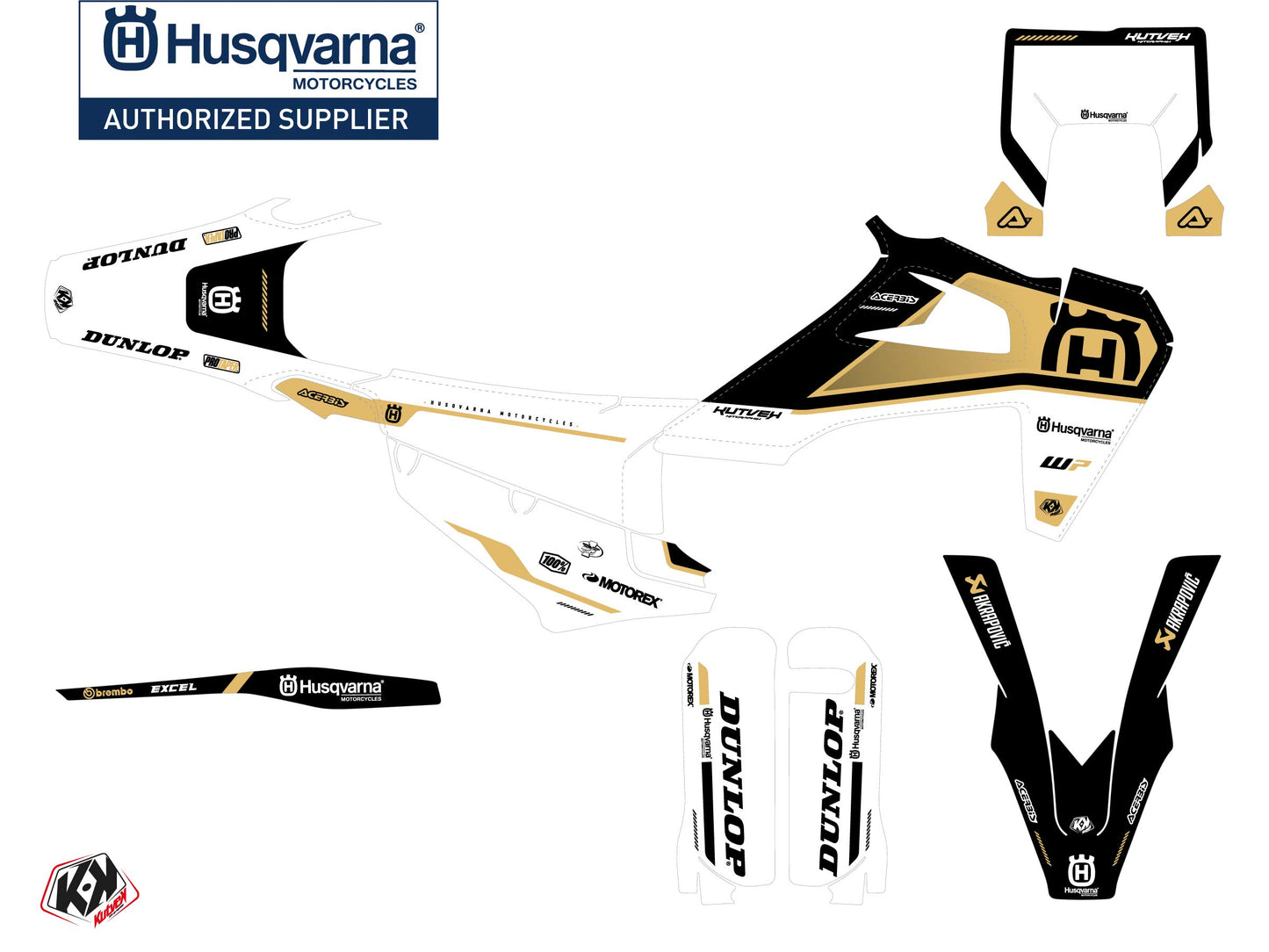 Husqvarna 300 TE Dirt Bike D-SKT Graphic Kit Sand