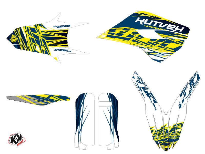 Husqvarna 125 TE Dirt Bike Eraser Graphic Kit Yellow Blue