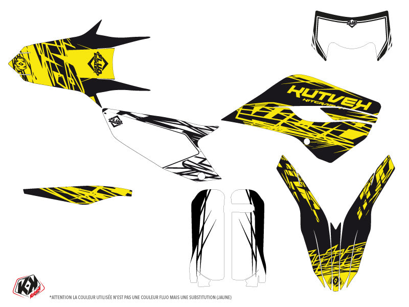 Husqvarna 125 TE Dirt Bike Eraser Fluo Graphic Kit Yellow