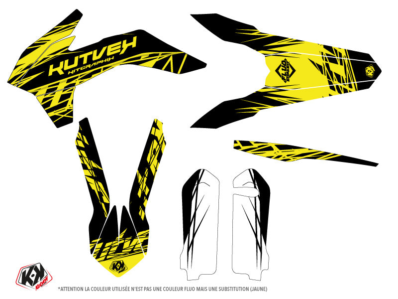 KTM EXC-EXCF Dirt Bike Eraser Fluo Graphic Kit Yellow