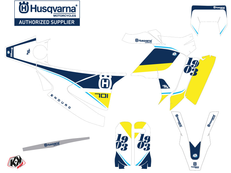 Husqvarna 701 Enduro LR Dirt Bike Heyday Graphic Kit Blue Yellow