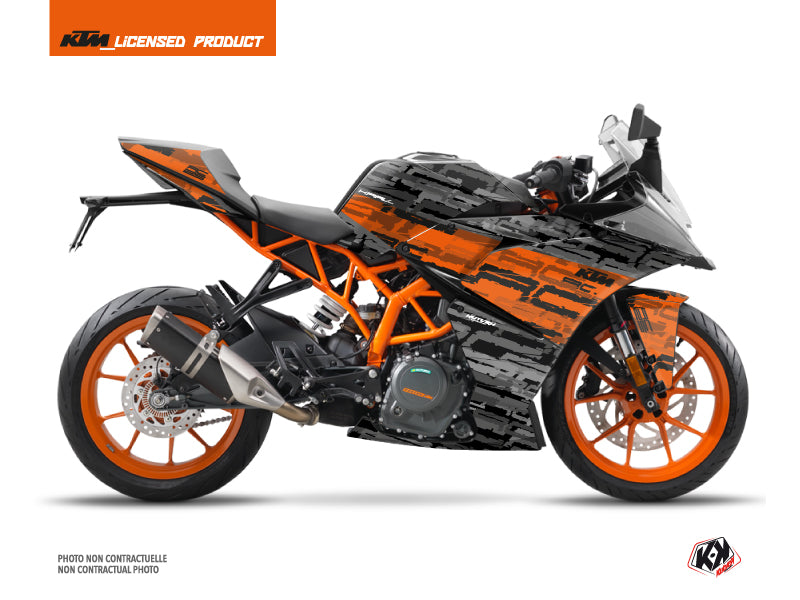 KTM 125 RC Street Bike Krav Graphic Kit Orange Black