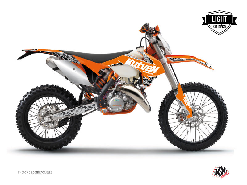 KTM EXC-EXCF Dirt Bike Predator Graphic Kit Orange LIGHT - Light versie