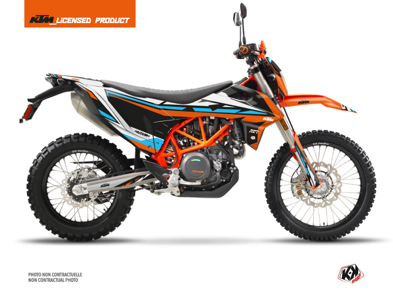 KTM 690 ENDURO R Street Bike Rift Graphic Kit Orange Blue