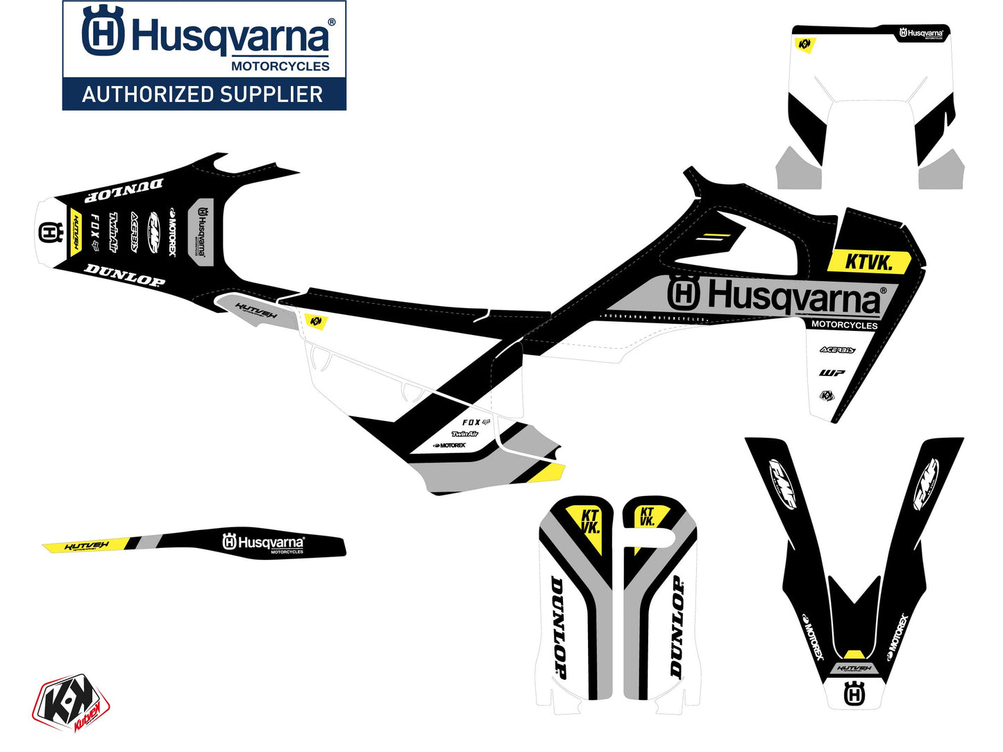 Husqvarna 150 TE Dirt Bike Start Graphic Kit Yellow