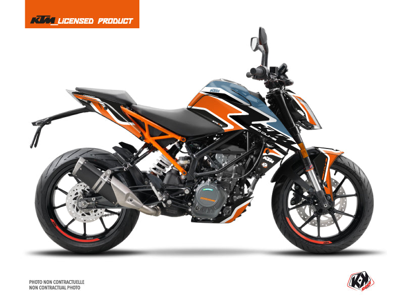 KTM Duke 125 Street Bike Storm Graphic Kit Orange Blue