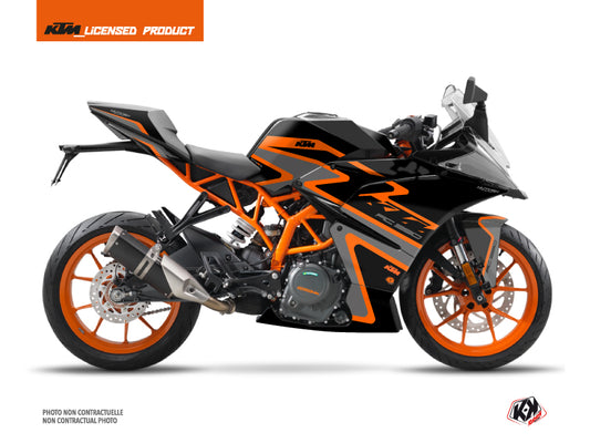 KTM 390 RC Street Bike Storm Graphic Kit Black Orange