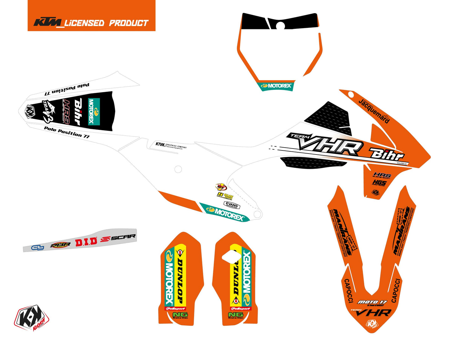 KTM 85 SX Dirt Bike Replica Team VHR K22 Graphic Kit