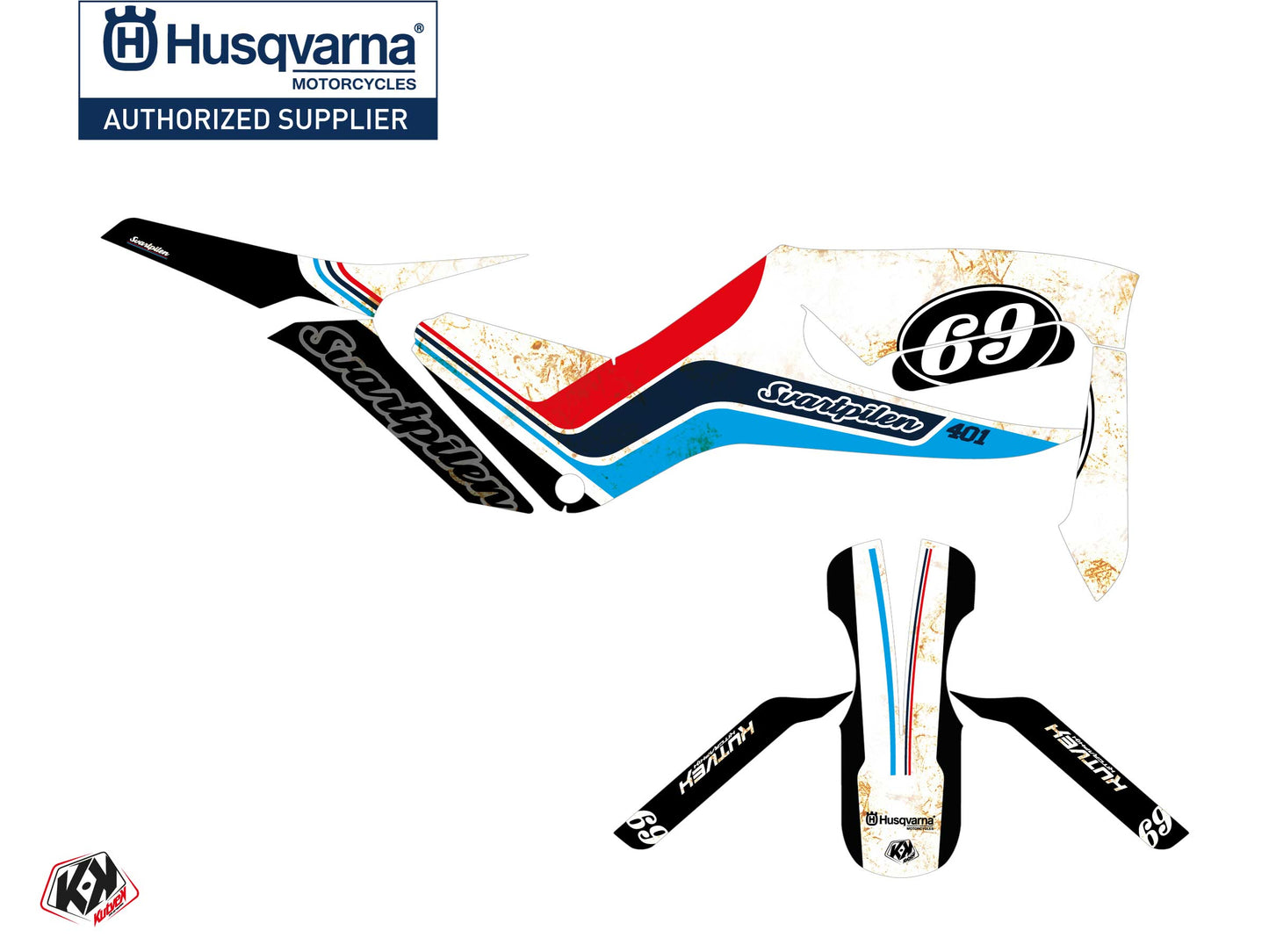 Husqvarna Svartpilen 125 Street Bike Track Graphic Kit White