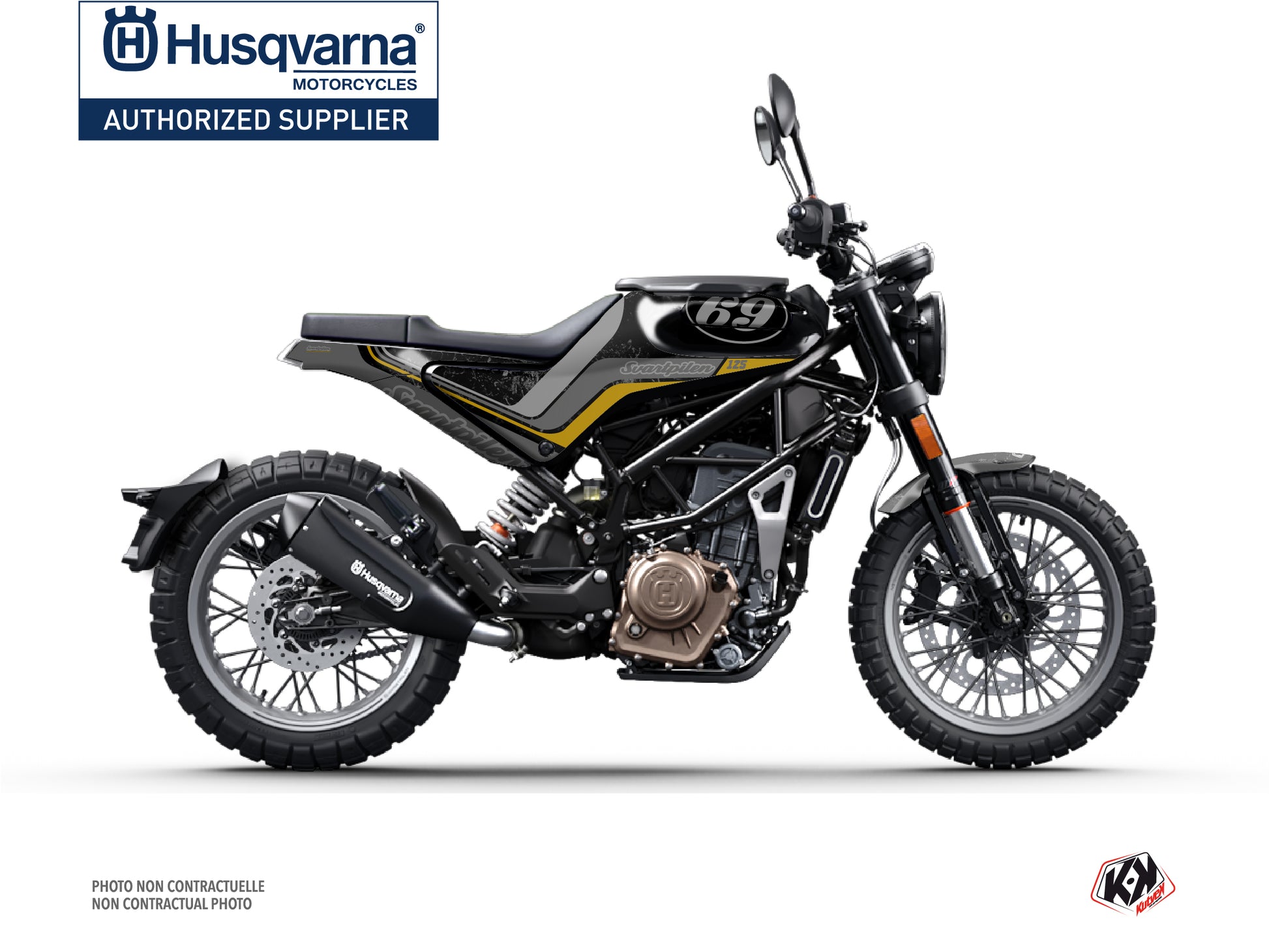 Husqvarna Svartpilen 125 Street Bike Track Graphic Kit Black