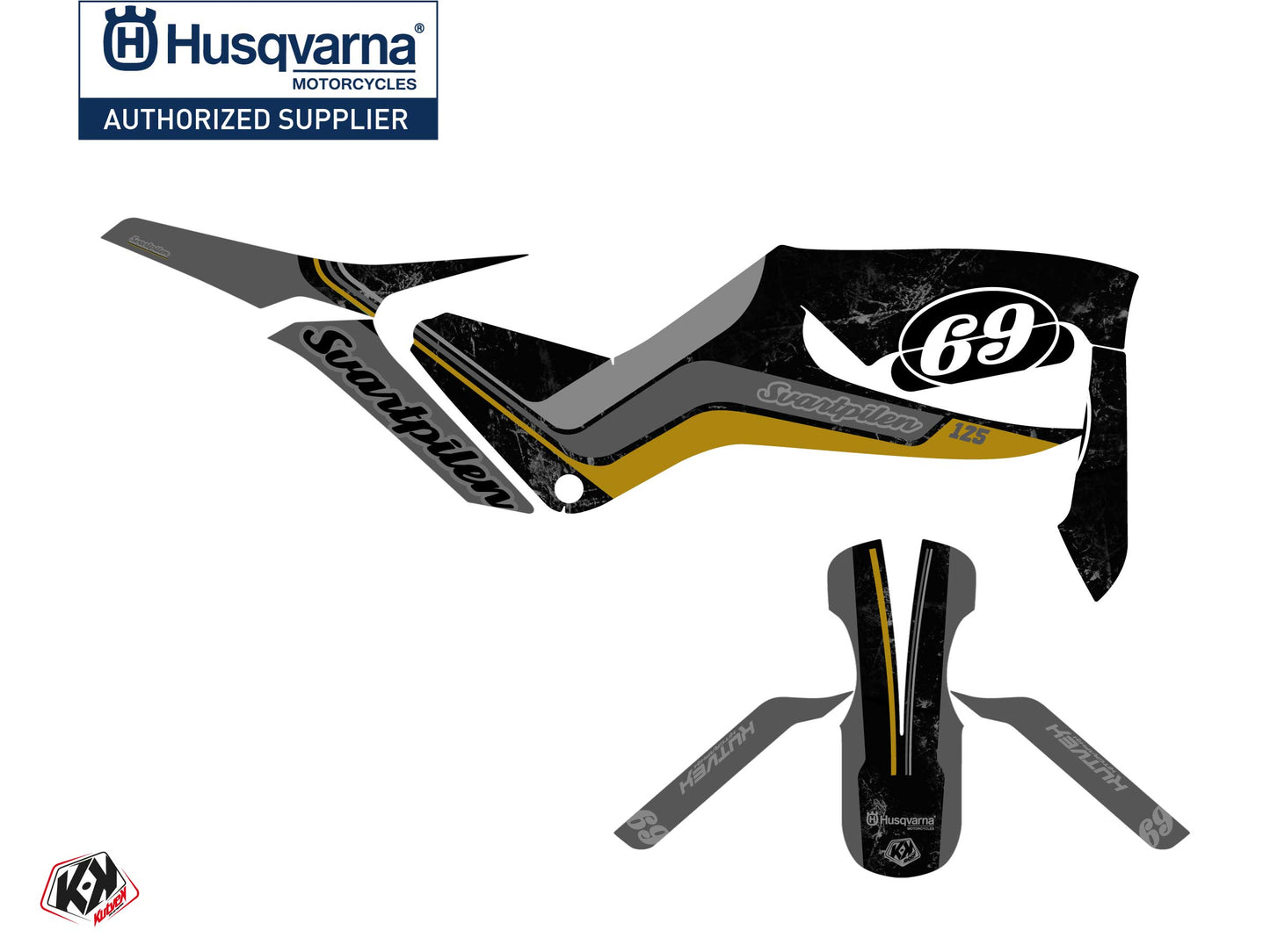 Husqvarna Svartpilen 125 Street Bike Track Graphic Kit Black