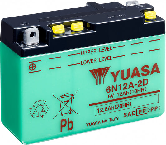 Yuasa Dry Charged Battery 6N12A-2D