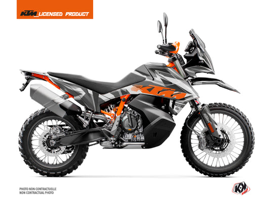 KTM 890 Adventure R Street Bike Delta Graphic Kit Grey Orange - 2021-2022