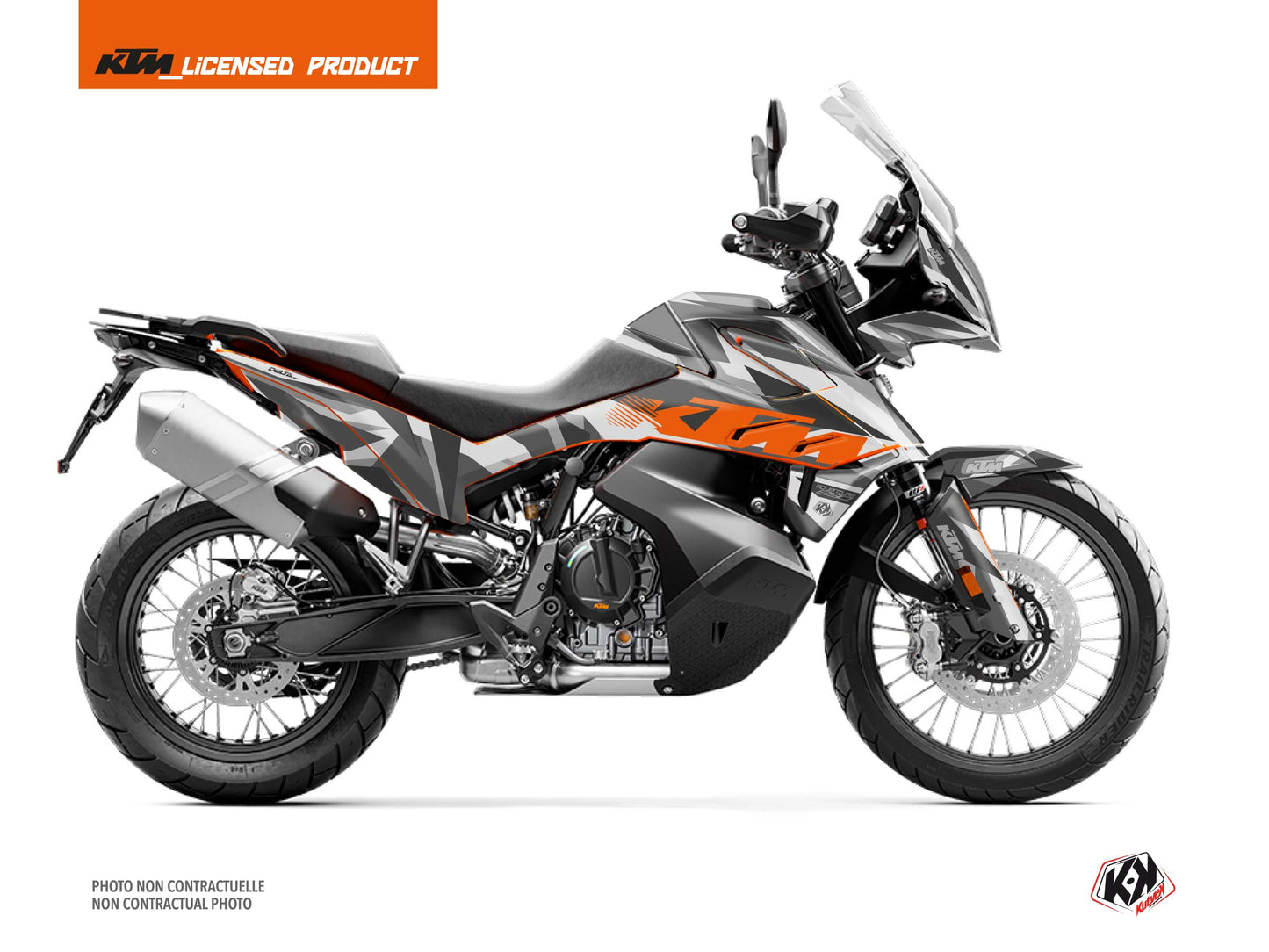 KTM 890 Adventure Street Bike Delta Graphic Kit Grey Orange - 2021-2022