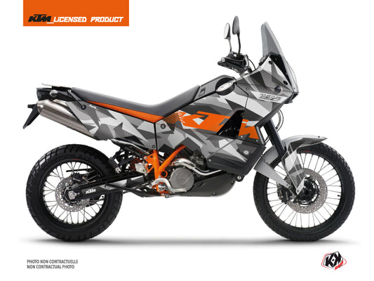 KTM 990 Adventure Street Bike Delta Graphic Kit Grey Orange - 2006-2012