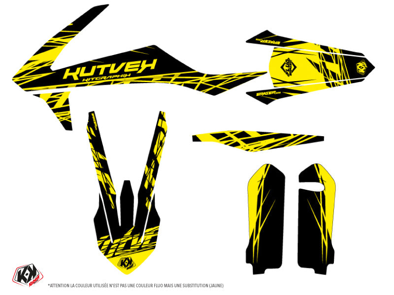 KTM 450 SXF Dirt Bike Eraser Fluo Graphic Kit Yellow