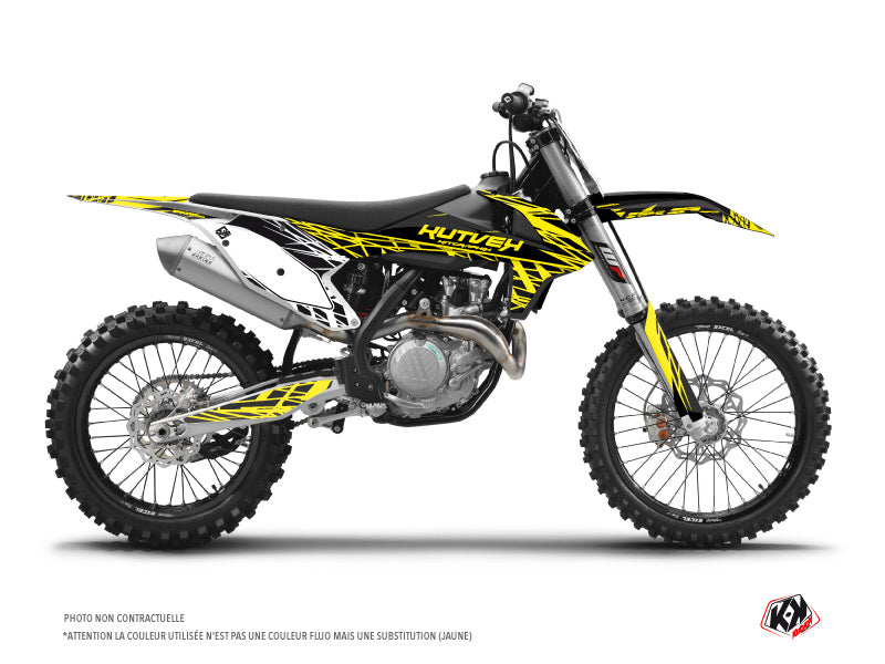 KTM 450 SXF Dirt Bike Eraser Fluo Graphic Kit Yellow - 2003-2004