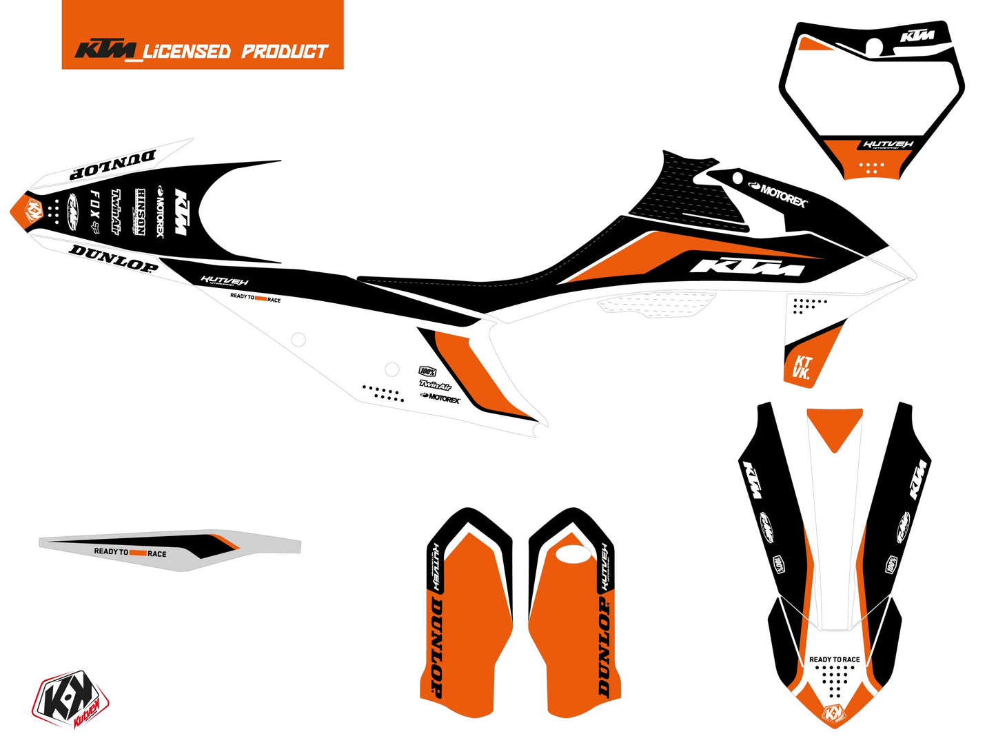 KTM 300 XC Dirt Bike Genesis Graphic Kit Black