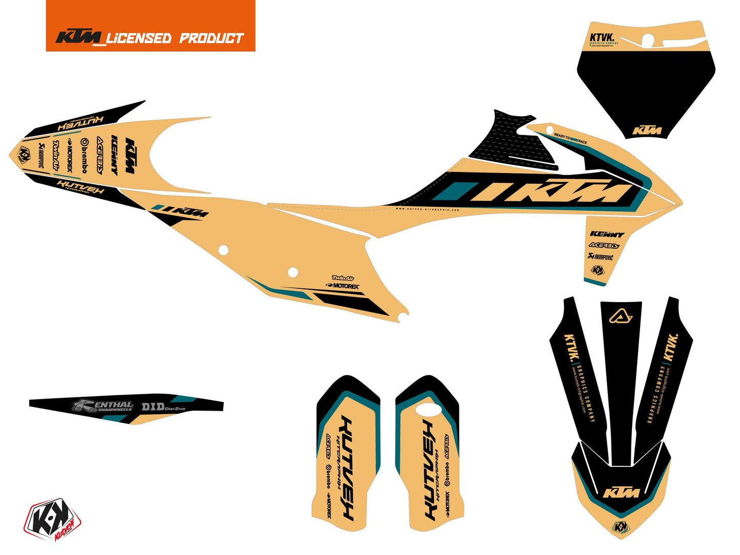 KTM 300 XC Dirt Bike Keystone Graphic Kit Sand