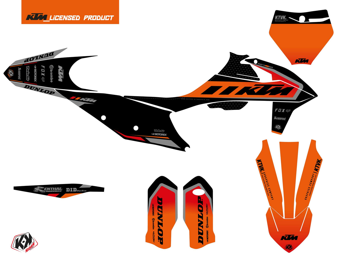 KTM 300 XC Dirt Bike Keystone Graphic Kit Black