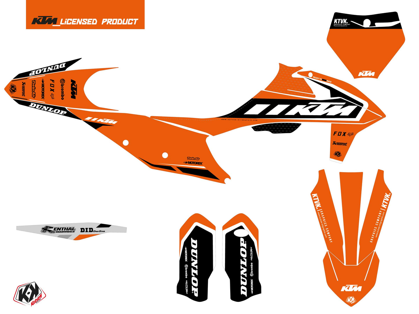 KTM 300 XC Dirt Bike Keystone Graphic Kit Orange