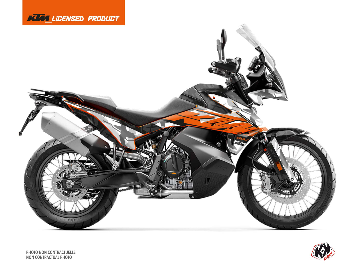 KTM 890 Adventure Street Bike Kombat Graphic Kit Grey Orange - 2021-2022