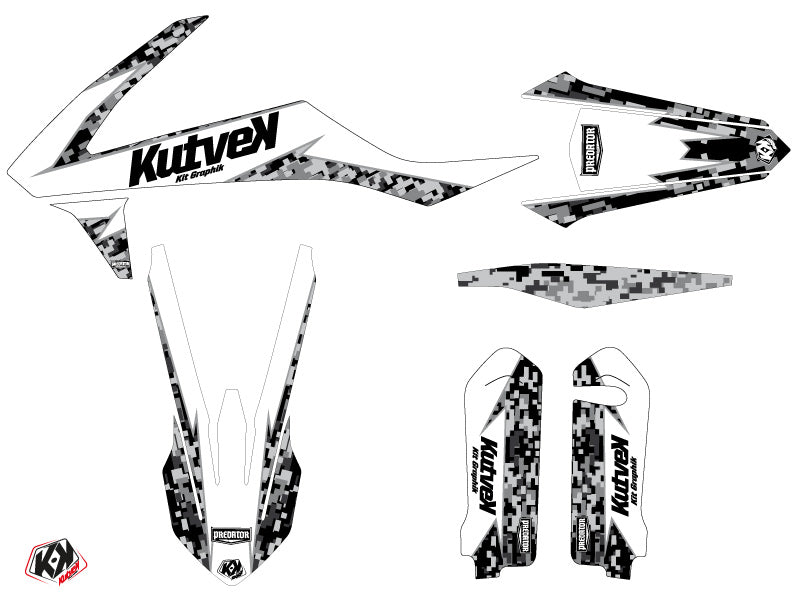 Honda 250 CRF Dirt Bike Predator Graphic Kit White - Kutvek Kit