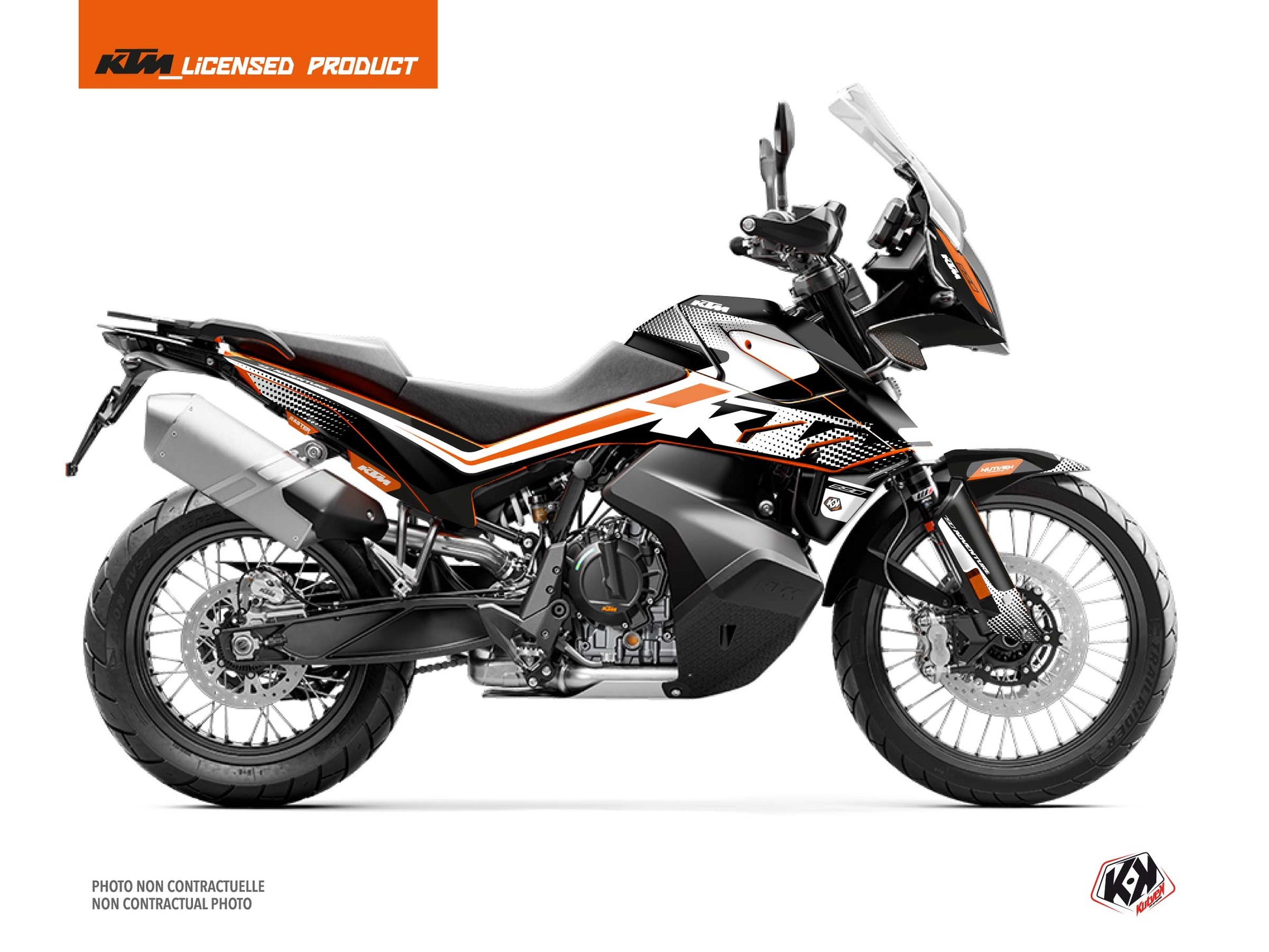 KTM 890 Adventure Street Bike Raster Graphic Kit Black White - 2021-2022