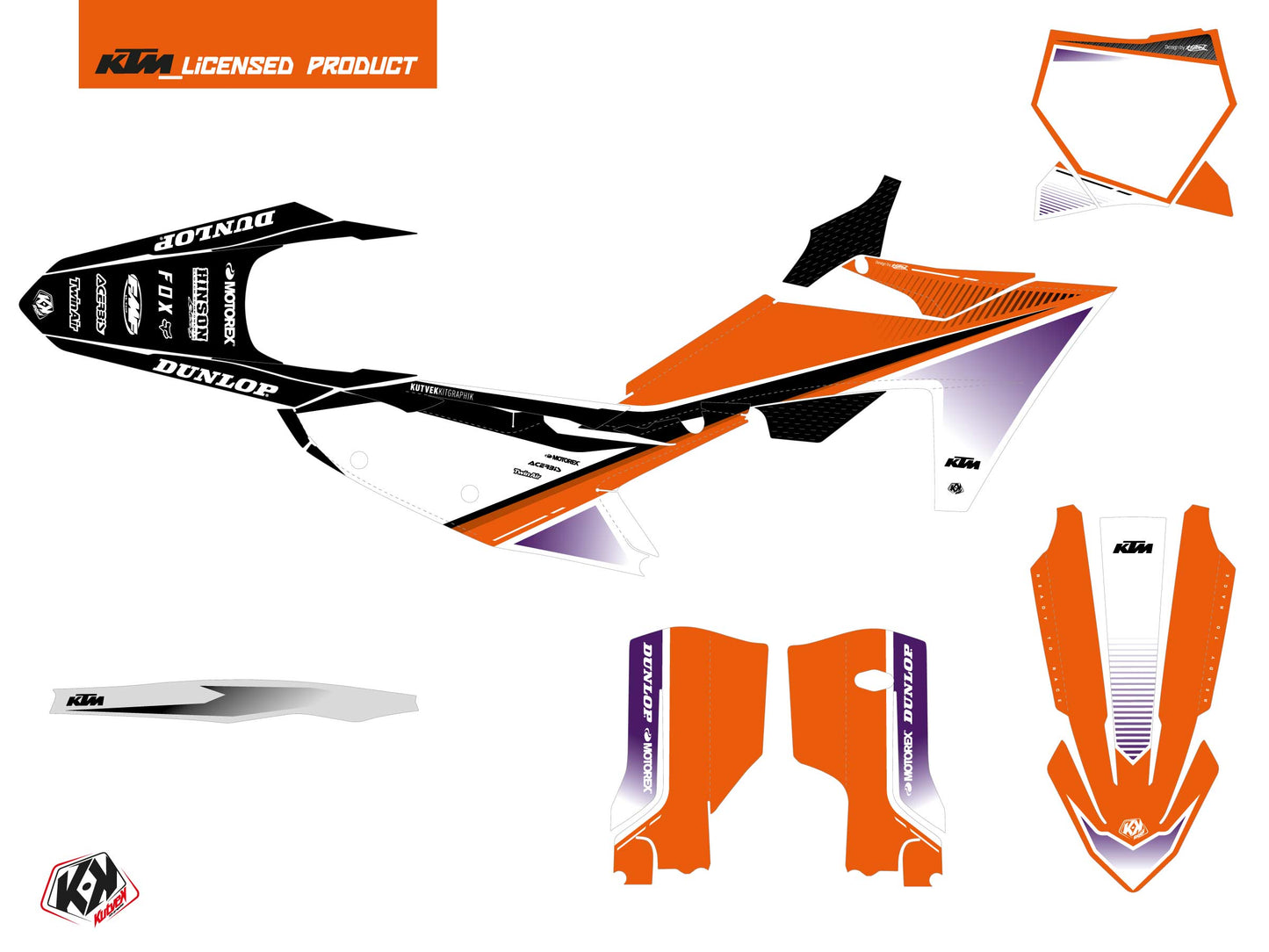 KTM 300 XC Dirt Bike Shaw Graphic Kit Purple